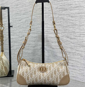 cd 30 montaigne wanderlust mini bag D*or oblique chambray with raffia effect and smooth calfskin nature