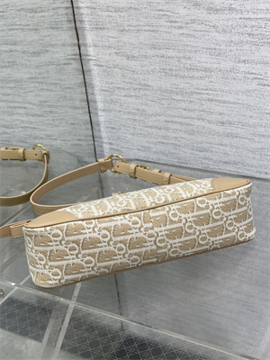 cd 30 montaigne wanderlust mini bag D*or oblique chambray with raffia effect and smooth calfskin nature