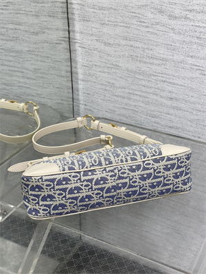 cd 30 montaigne wanderlust mini bag blue D*or oblique chambray with raffia effect and light biscuit smooth calfskin