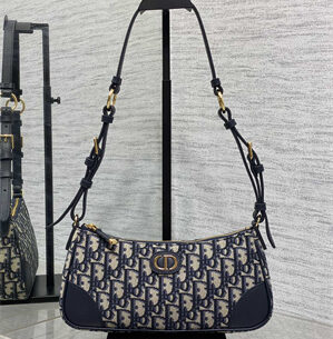 cd 30 montaigne wanderlust mini bag blue D*or oblique jacquard and smooth calfskin