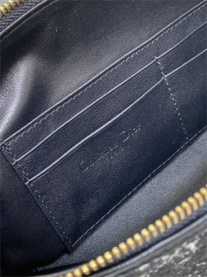 D*orstar hobo bag with chain black tweed with white cannage motif