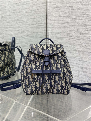 Di.or Mini Backpack Beige and Blue Oblique Jacquard