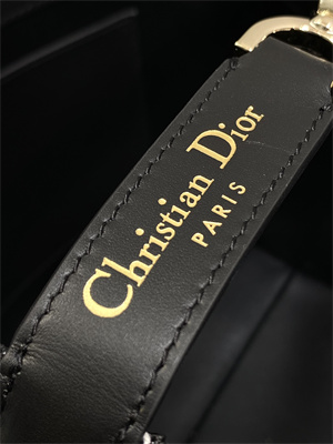 CD Medium TOUJOURS Vertical Tote Bag Black Tweed with White Cannage Motif