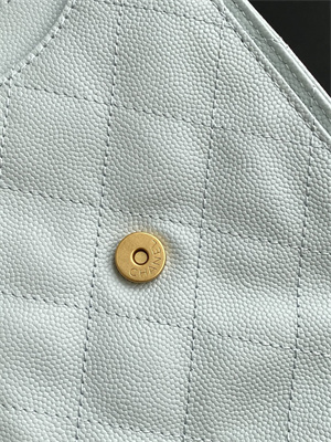 Ch*el 25 medium handbag grained calfskin gold tone metal blue as5311