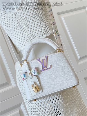 L.V X TM Capucines Mini Bag Taurillon Leather White M48865