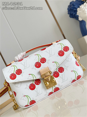 L.V X TM Pochette Métis East West Monogram Cherry Coated Canvas M14231