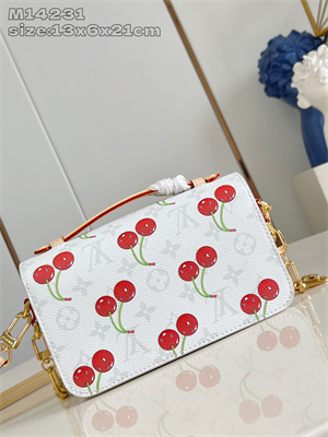 L.V X TM Pochette Métis East West Monogram Cherry Coated Canvas M14231
