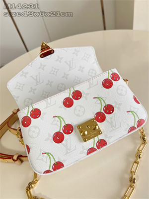 L.V X TM Pochette Métis East West Monogram Cherry Coated Canvas M14231