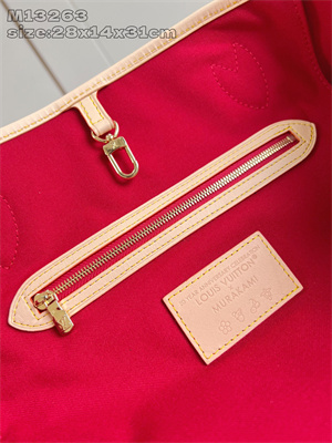 L.V X TM Neverful MM Monogram Cherry Coated Canvas M13263