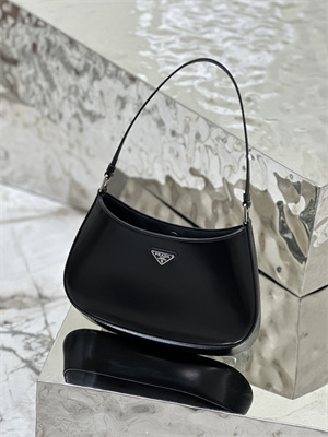 Pra*a cleo brushed leather shoulder bag black 1bc499