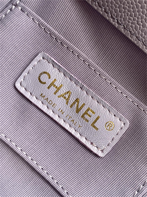 Cha.nel Duma Backpack Grained Calfskin Gold Tone Metal Lt Purple AS3860