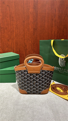 Go*ard beluga mini bag Go*ardine canvas & chevroches calfskin black &tan