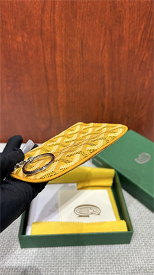 Go*ard key pouch coin purse Go*ardine canvas & chevroches calfskin yellow