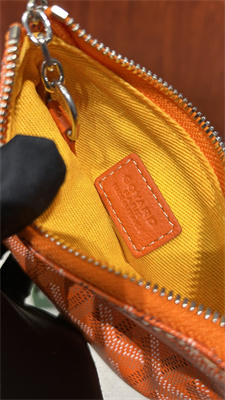 Go*ard key pouch coin purse Go*ardine canvas & chevroches calfskin orange