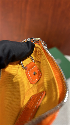 Go*ard key pouch coin purse Go*ardine canvas & chevroches calfskin orange