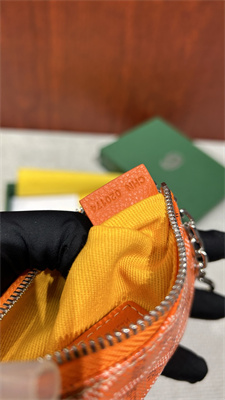 Go*ard key pouch coin purse Go*ardine canvas & chevroches calfskin orange