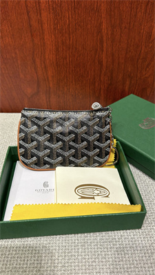 Go*ard key pouch coin purse Go*ardine canvas & chevroches calfskin black&tan