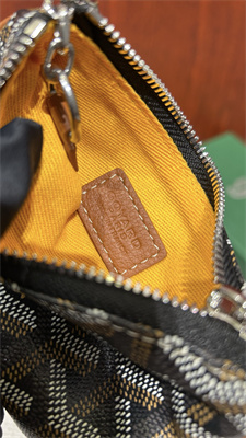 Go*ard key pouch coin purse Go*ardine canvas & chevroches calfskin black&tan