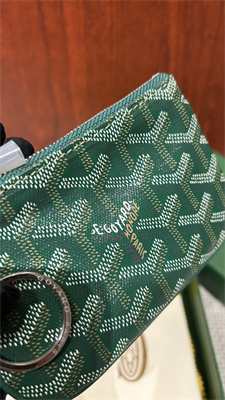 Go*ard key pouch coin purse Go*ardine canvas & chevroches calfskin green