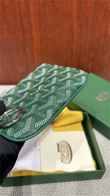 Go*ard key pouch coin purse Go*ardine canvas & chevroches calfskin green