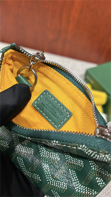 Go*ard key pouch coin purse Go*ardine canvas & chevroches calfskin green