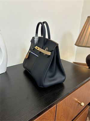 Birkin Colormatic Bag Swift Leather 25/30 Gold/Silver Hardware In Bleu Marine, Black, Chai, Gold and Etoupe Color HS
