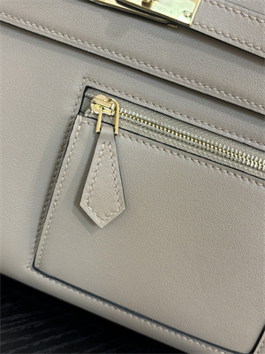 Kelly Colormatic Bag Swift Leather 25/28CM Gold/Silver Hardware In Trench Color HS