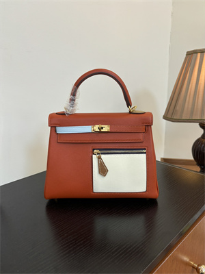 Kelly Colormatic Bag Swift Leather 25/28CM Gold/Silver Hardware In CUIVRE, NATA, LIME, BLEU BRUME & CHAI Color HS