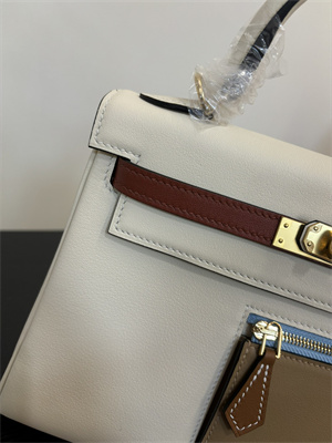 Kelly Colormatic Bag Swift Leather 25/28CM Gold/Silver Hardware In Nata/Chai/Cuivre/Lime/Mauve Sylvester Color HS