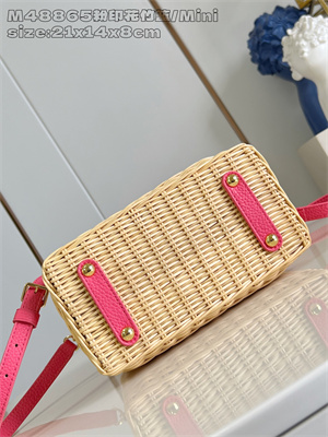 L.V Capucines Mini Bag Rattan and cowhide leather Pink M26005