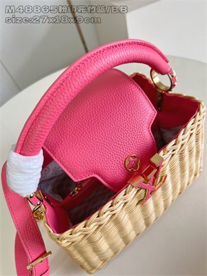 L.V Capucines BB Bag Rattan & Cowhide Leather Pink