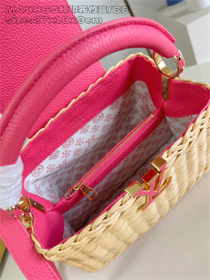 L.V Capucines BB Bag Rattan & Cowhide Leather Pink