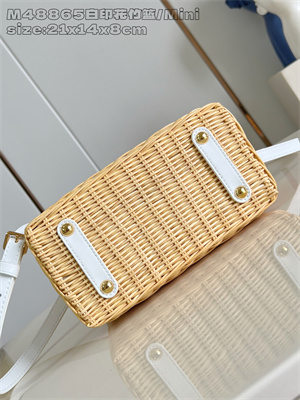 L.V Capucines Mini Bag Rattan and cowhide leather White M26004