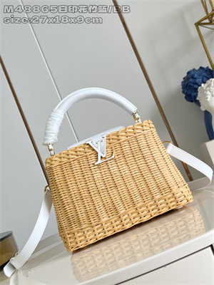 L.V Capucines BB Bag Rattan & Cowhide Leather White