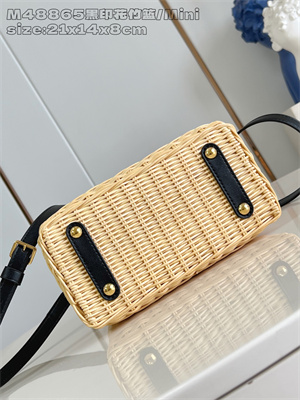 L.V Capucines Mini Bag Rattan and cowhide leather Black M26003