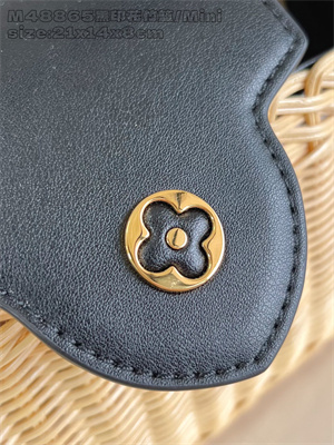 L.V Capucines Mini Bag Rattan and cowhide leather Black M26003