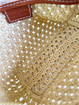 L.V  Hills Pochette Raffia & Brown Calfskin M14304