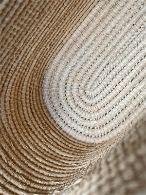 L0ew* small square basket in raffia&calfskin nature/tan