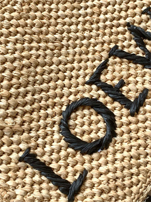 L0ew* mini L0ew* font tote in raffia nature