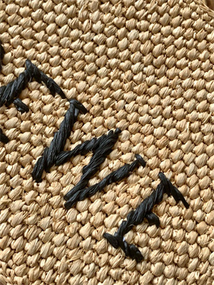 L0ew* mini L0ew* font tote in raffia nature