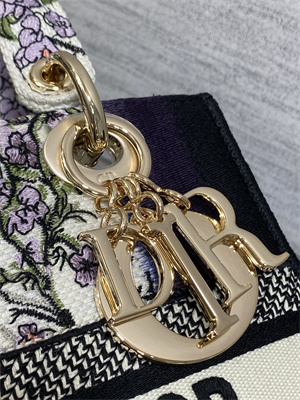 CD Medium Lady D-Lite Bag  Embroidery White Multicolors