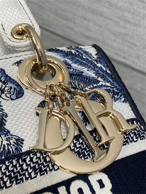 CD Medium Lady D-Lite Bag  Embroidery White