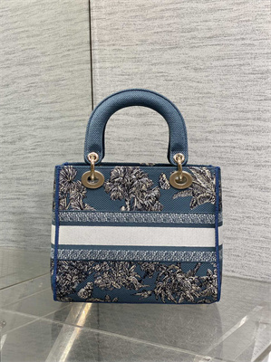 CD Medium Lady D-Lite Bag  Embroidery Blue