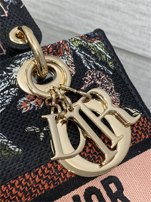 CD Medium Lady D-Lite Bag  Embroidery Black