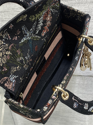 CD Medium Lady D-Lite Bag  Embroidery Black