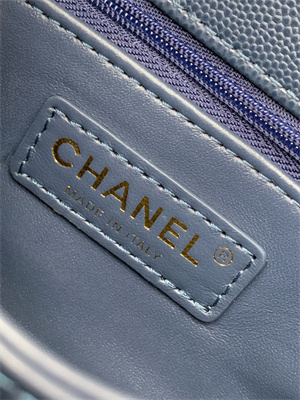 Cha.nel Mini Coco Handle Bag Grained Calfskin Aged Gold Metal Navy AS2215