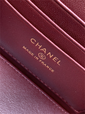 Ch*el vanity with chain grained calfskin& gold-tone metal burgundy ap4799
