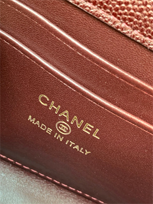 Cha.nel Clutch With Chain Top Handle Grained Calfskin Gold Tone Metal Burgundy AP3238