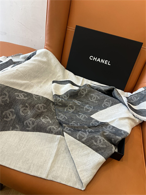 Ch*el wool/cashmere/silk scarf/shawl 38933