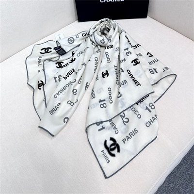 Ch*el cashmere/silk scarf/shawl 38934